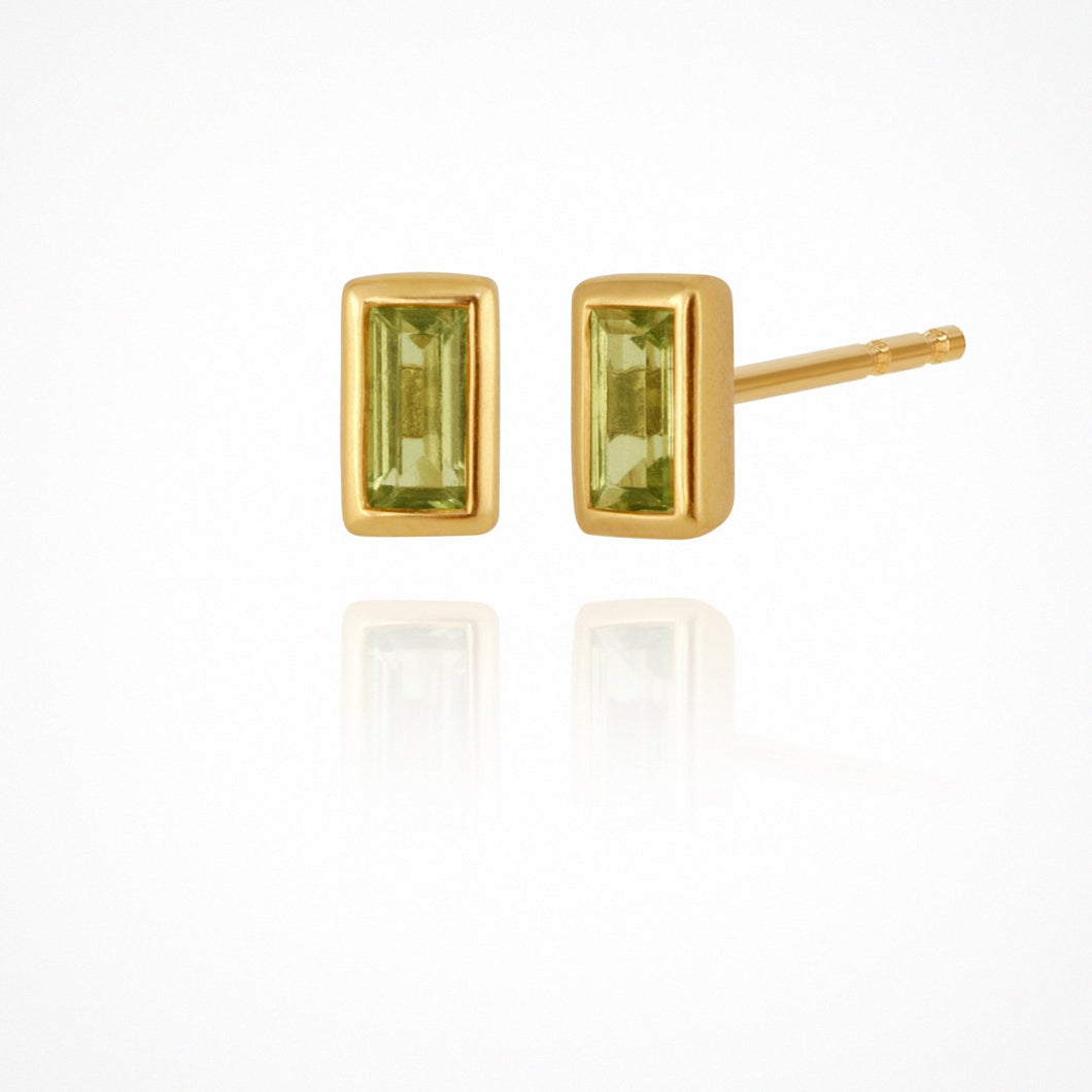 Temple Of The Sun - Leda Studs - Peridot Gold