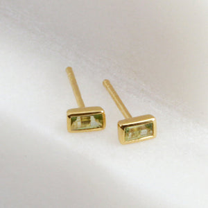 Temple Of The Sun - Leda Studs - Peridot Gold