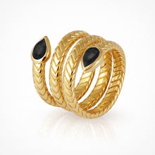 Load image into Gallery viewer, Metis - Ring Onyx Gold
