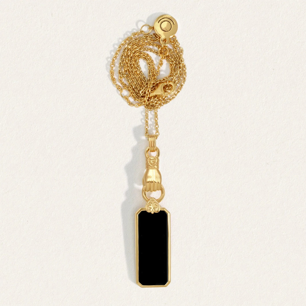 Temple Of The Sun - Odene Necklace - Gold / Onyx
