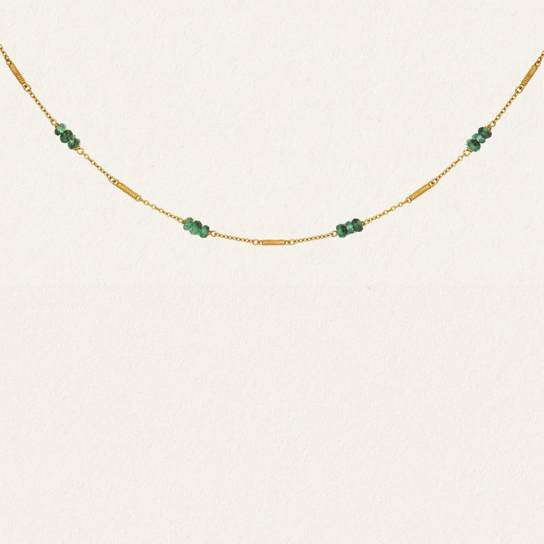 Temple Of The Sun - Quinn Necklace - Emerald / Gold