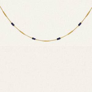 Temple Of The Sun - Quinn Necklace - Sapphire / Gold