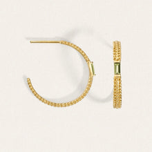 Load image into Gallery viewer, Temple Of The Sun - Vashti Peridot Hoops - Gold
