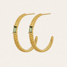 Load image into Gallery viewer, Temple Of The Sun - Vashti Peridot Hoops - Gold
