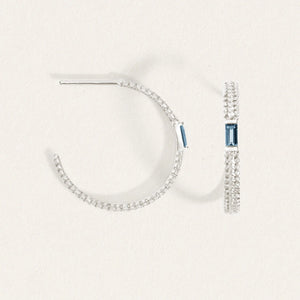 Temple Of The Sun - Vashti Topaz Hoops - Silver