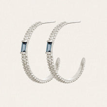 Load image into Gallery viewer, Temple Of The Sun - Vashti Topaz Hoops - Silver
