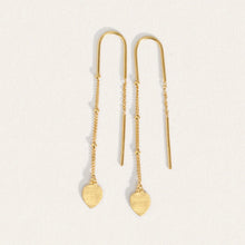 Load image into Gallery viewer, Temple Of The Sun - Hanging Lotus Earrings - Gold
